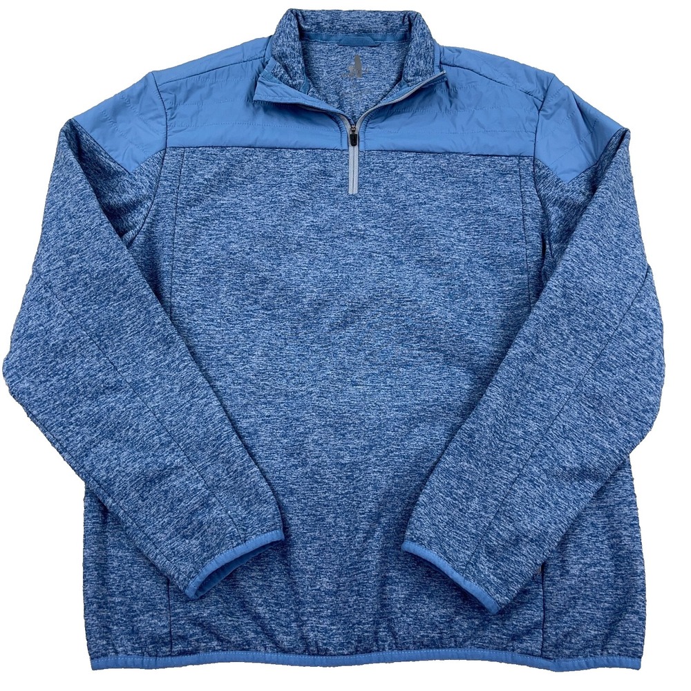 Jonnie O Sweater Men Medium Blue Pullover Performance Quarter Zip Sweatshirt